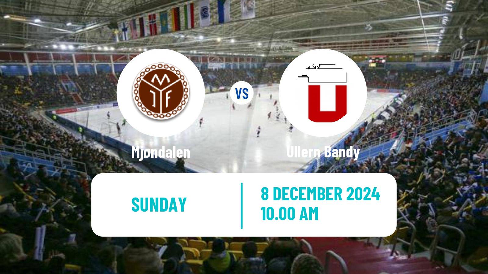 Bandy Norwegian Eliteserien Bandy Mjøndalen - Ullern