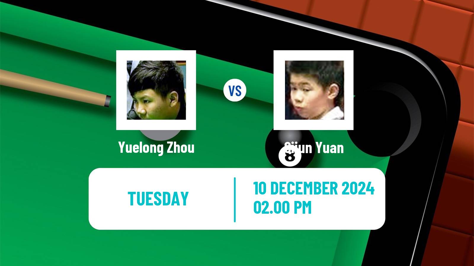 Snooker Scottish Open Yuelong Zhou - Sijun Yuan