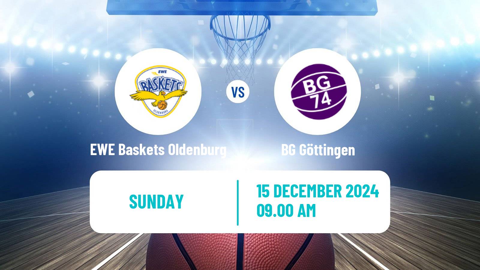 Basketball German BBL EWE Baskets Oldenburg - BG Göttingen