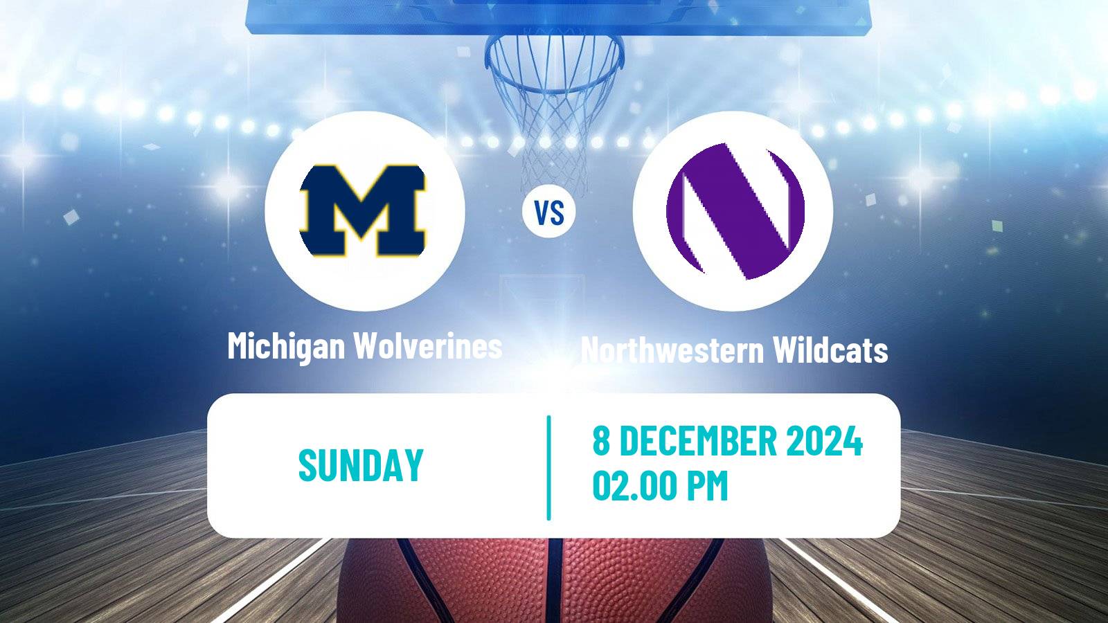 Basketball NCAA College Basketball Women Michigan Wolverines - Northwestern Wildcats