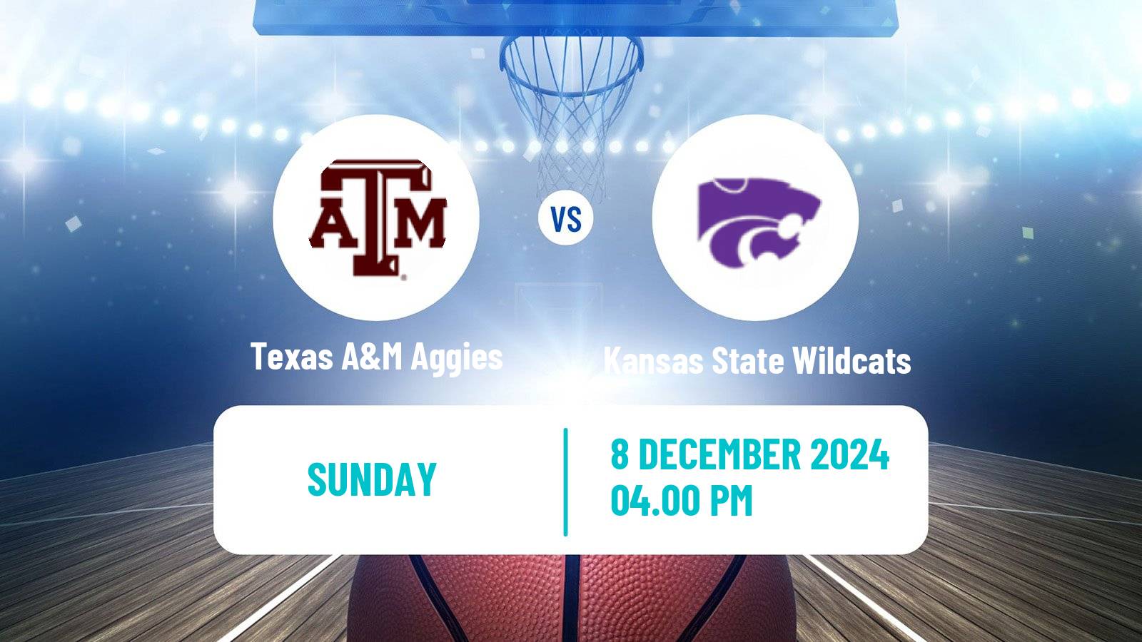 Basketball NCAA College Basketball Women Texas A&M Aggies - Kansas State Wildcats