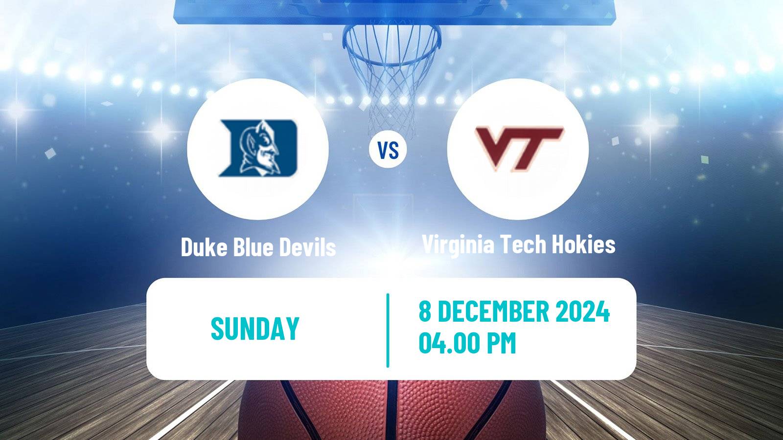 Basketball NCAA College Basketball Women Duke Blue Devils - Virginia Tech Hokies