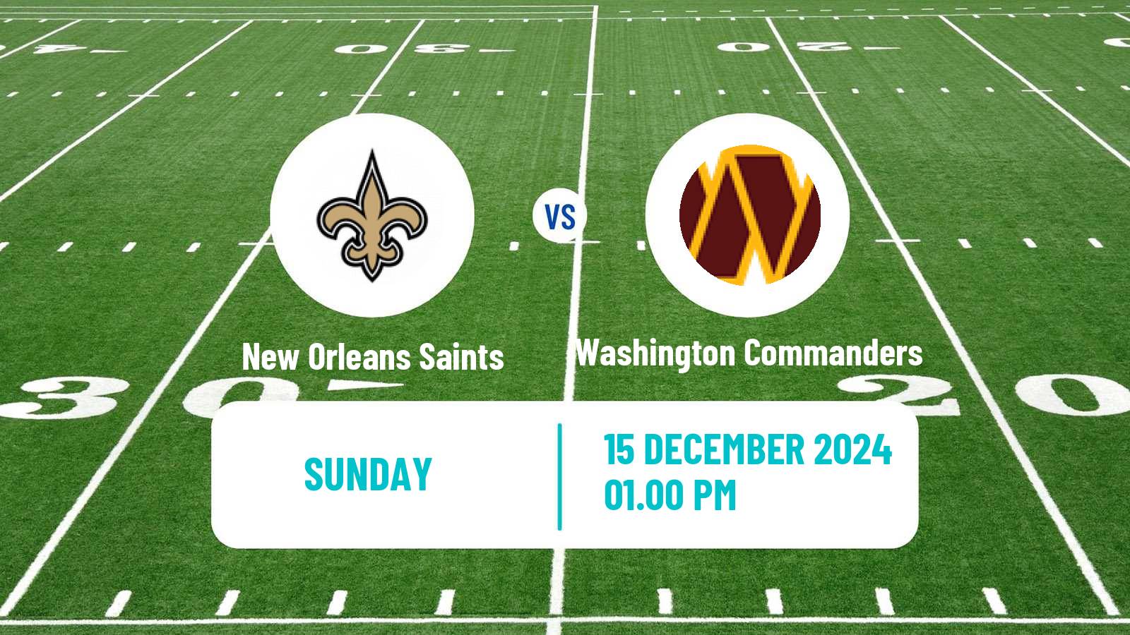 American football NFL New Orleans Saints - Washington Commanders