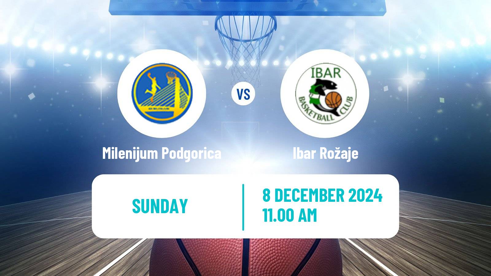 Basketball Montenegrin Prva A Liga Basketball Milenijum Podgorica - Ibar Rožaje