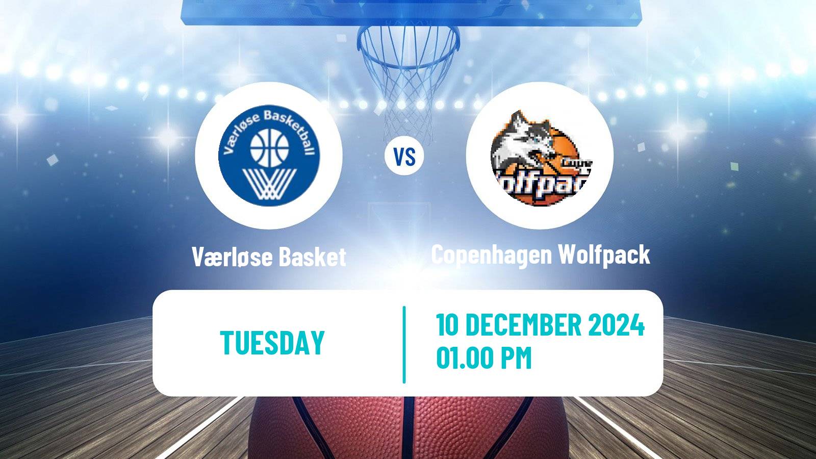 Basketball Danish Basketligaen Værløse Basket - Copenhagen Wolfpack