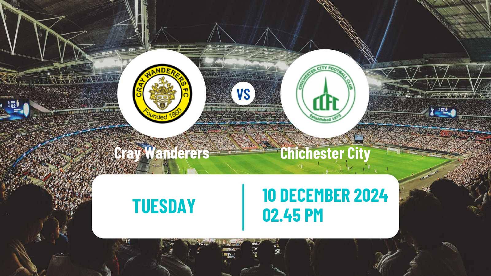 Soccer English Isthmian League Premier Division Cray Wanderers - Chichester City