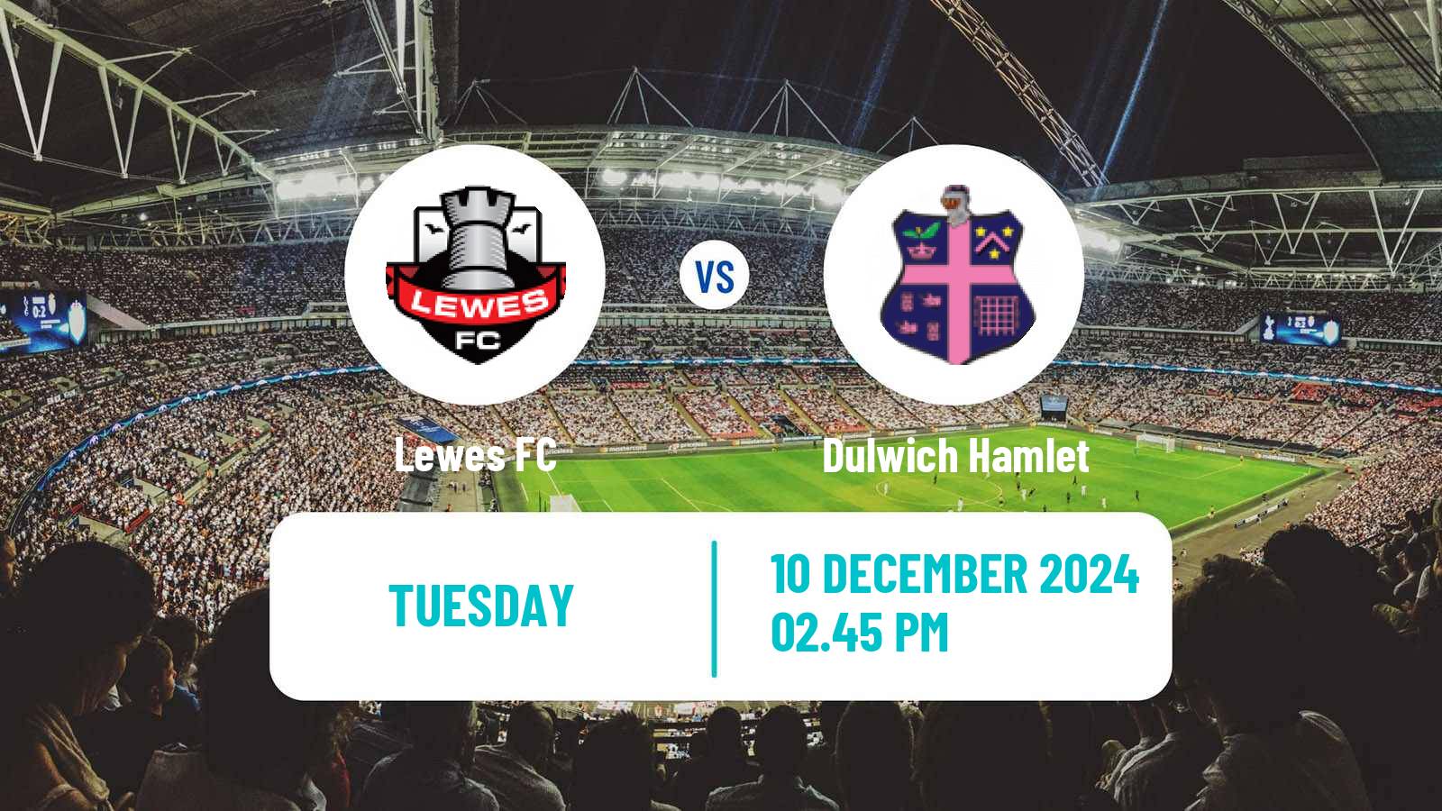 Soccer English Isthmian League Premier Division Lewes - Dulwich Hamlet