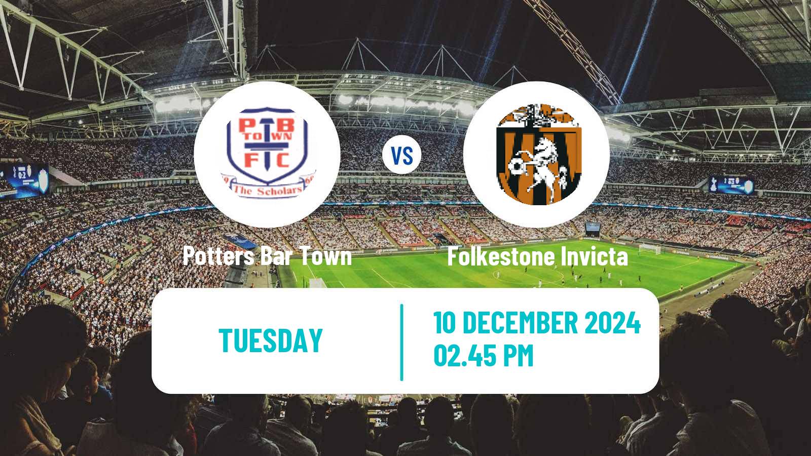 Soccer English Isthmian League Premier Division Potters Bar Town - Folkestone Invicta