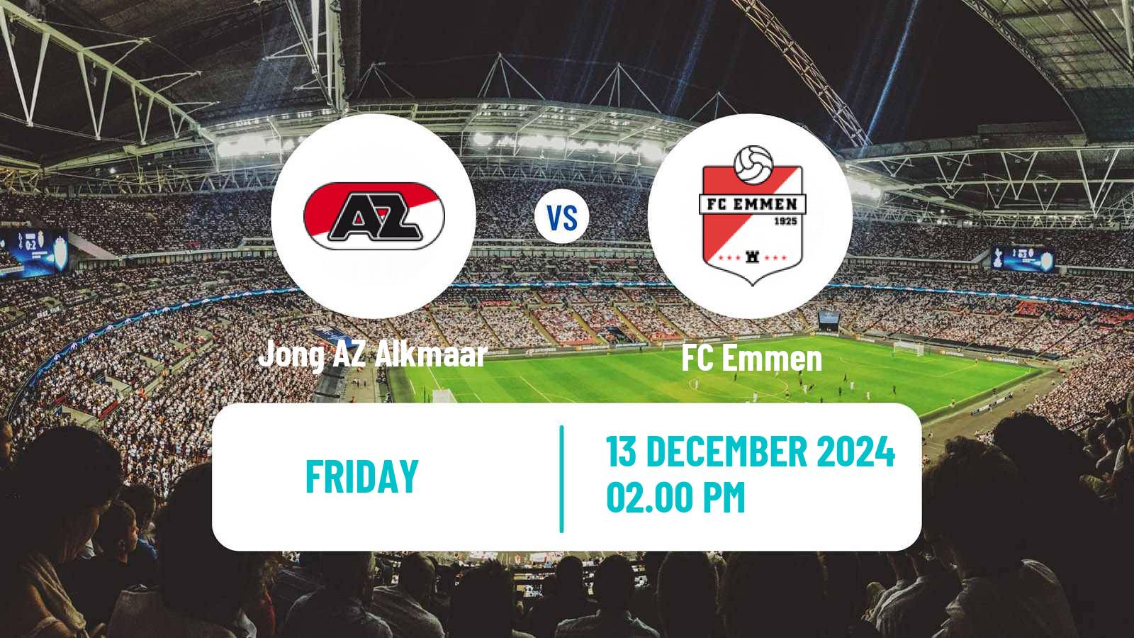 Soccer Dutch Eerste Divisie Jong AZ Alkmaar - Emmen