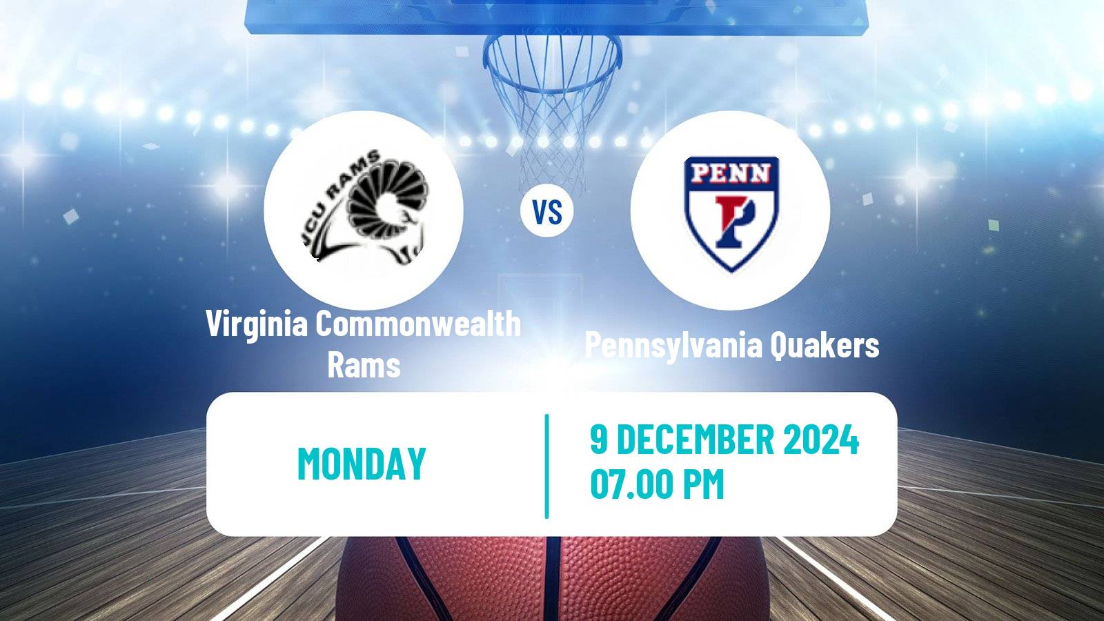 Basketball NCAA College Basketball Virginia Commonwealth Rams - Pennsylvania Quakers