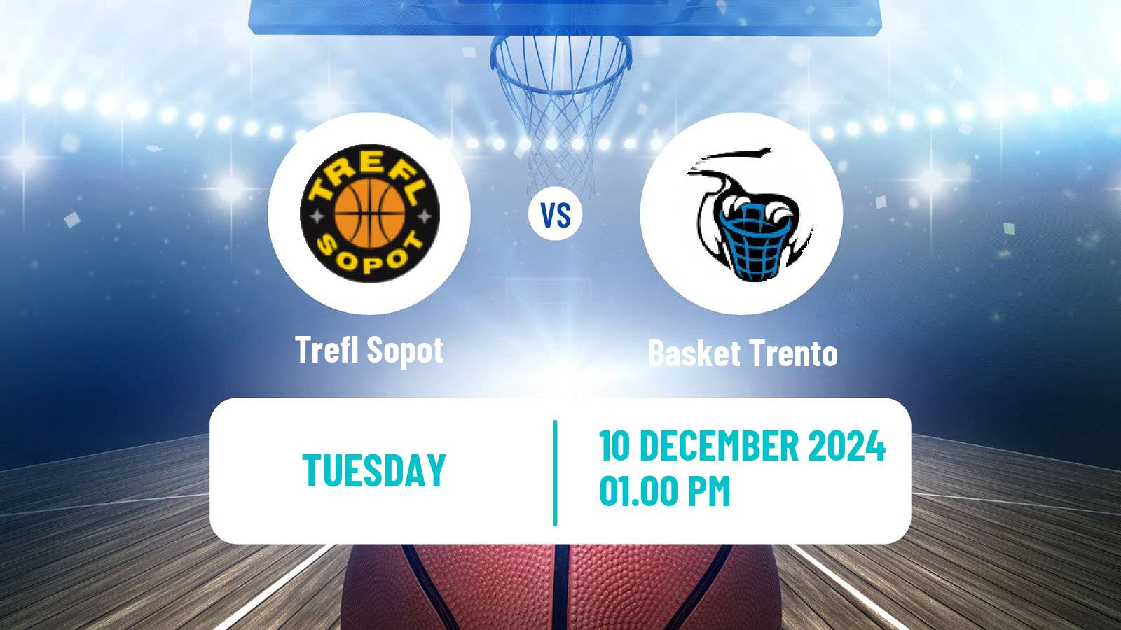 Basketball Eurocup Trefl Sopot - Basket Trento