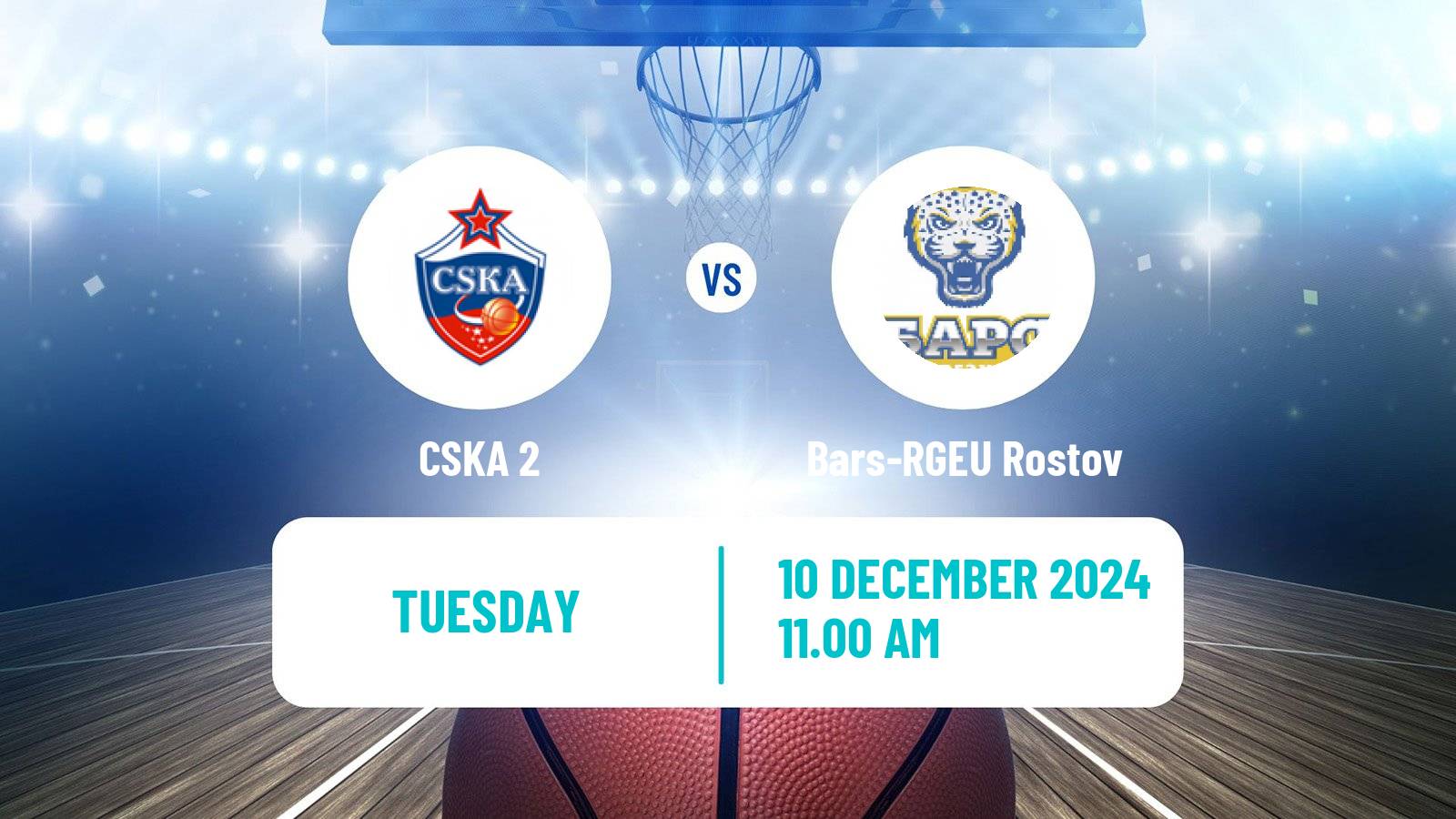 Basketball Russian Super League Basketball CSKA 2 - Bars-RGEU Rostov