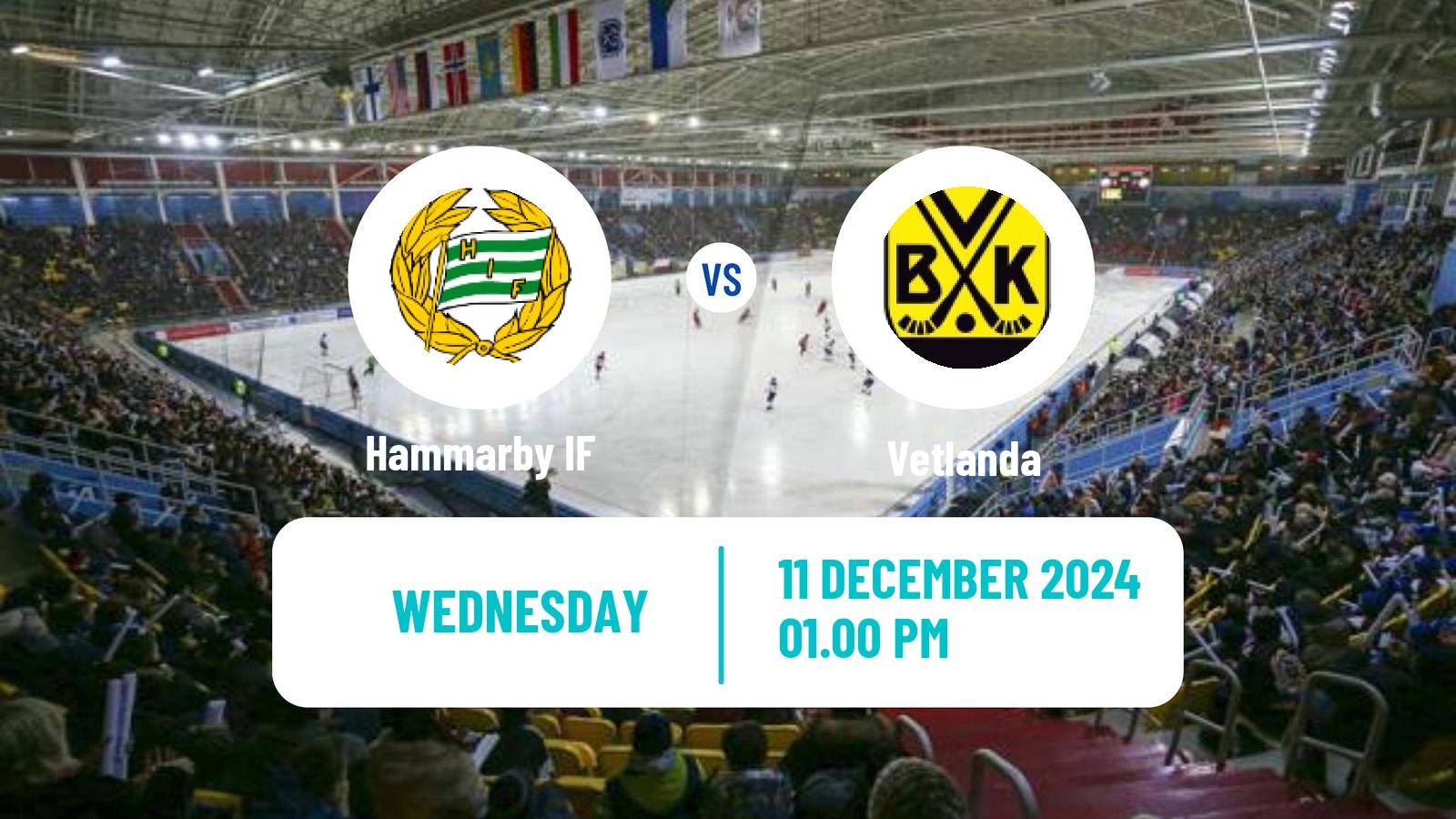 Bandy Swedish Elitserien Bandy Hammarby IF - Vetlanda