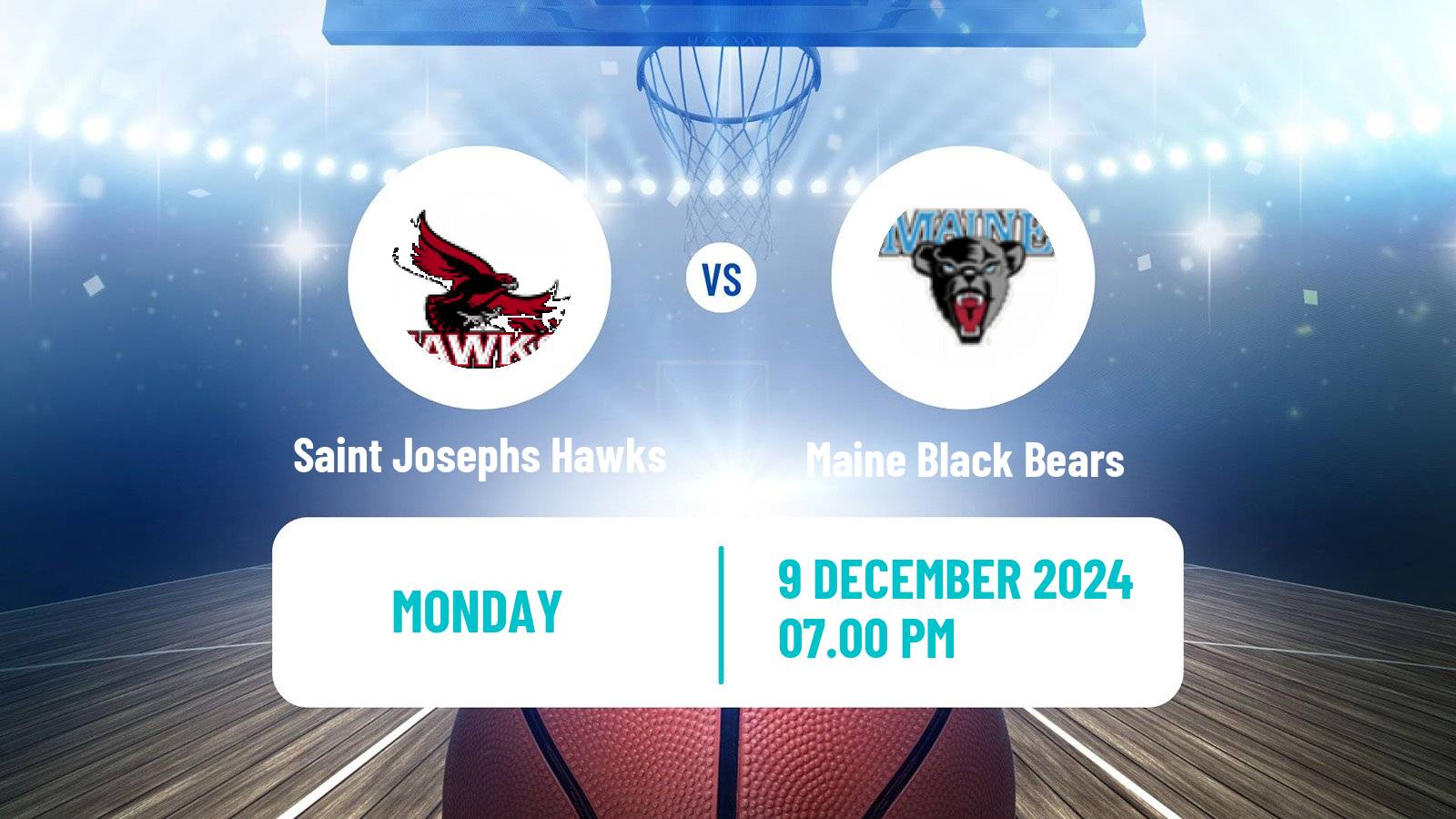 Basketball NCAA College Basketball Women Saint Josephs Hawks - Maine Black Bears