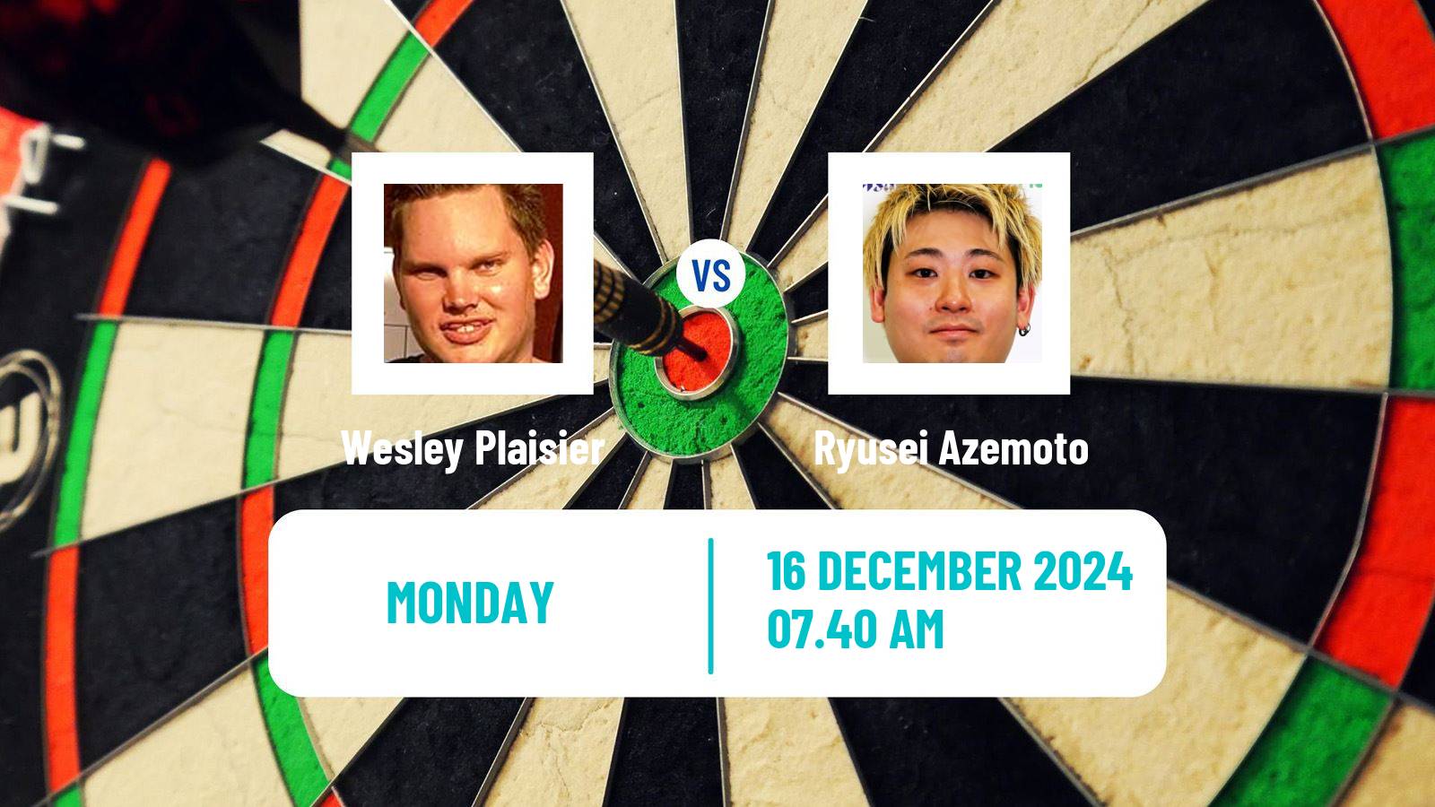 Darts PDC World Championship Wesley Plaisier - Ryusei Azemoto