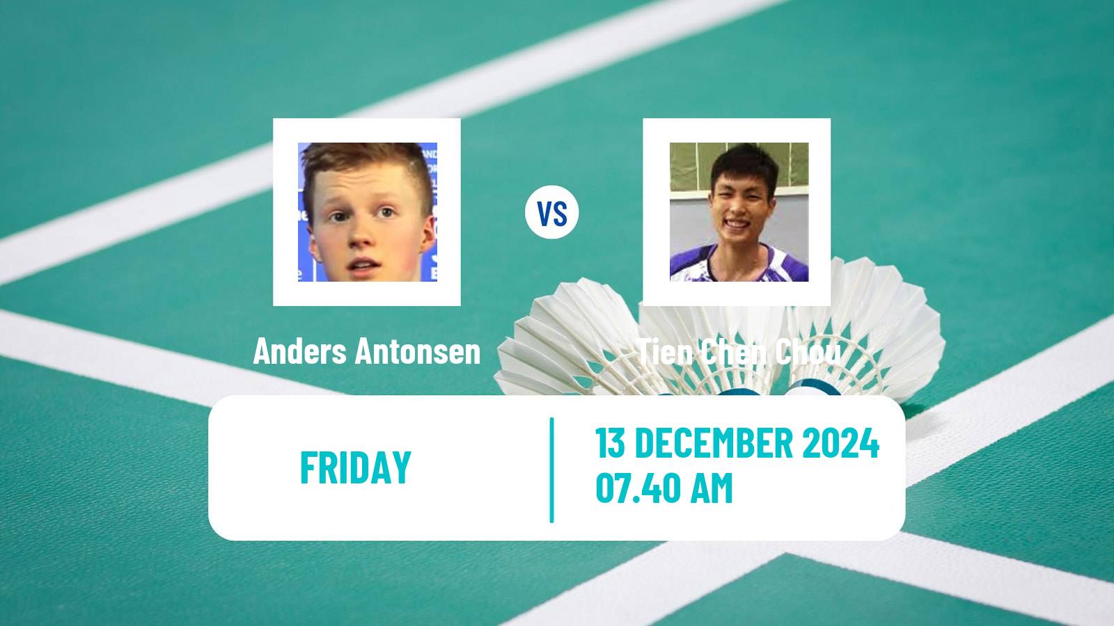 Badminton BWF World Tour World Tour Finals Men Anders Antonsen - Tien Chen Chou