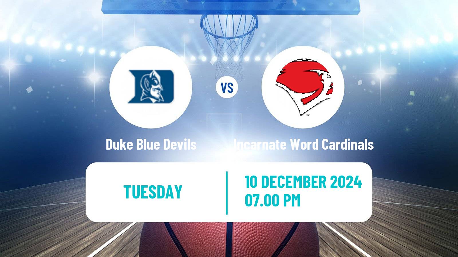 Basketball NCAA College Basketball Duke Blue Devils - Incarnate Word Cardinals