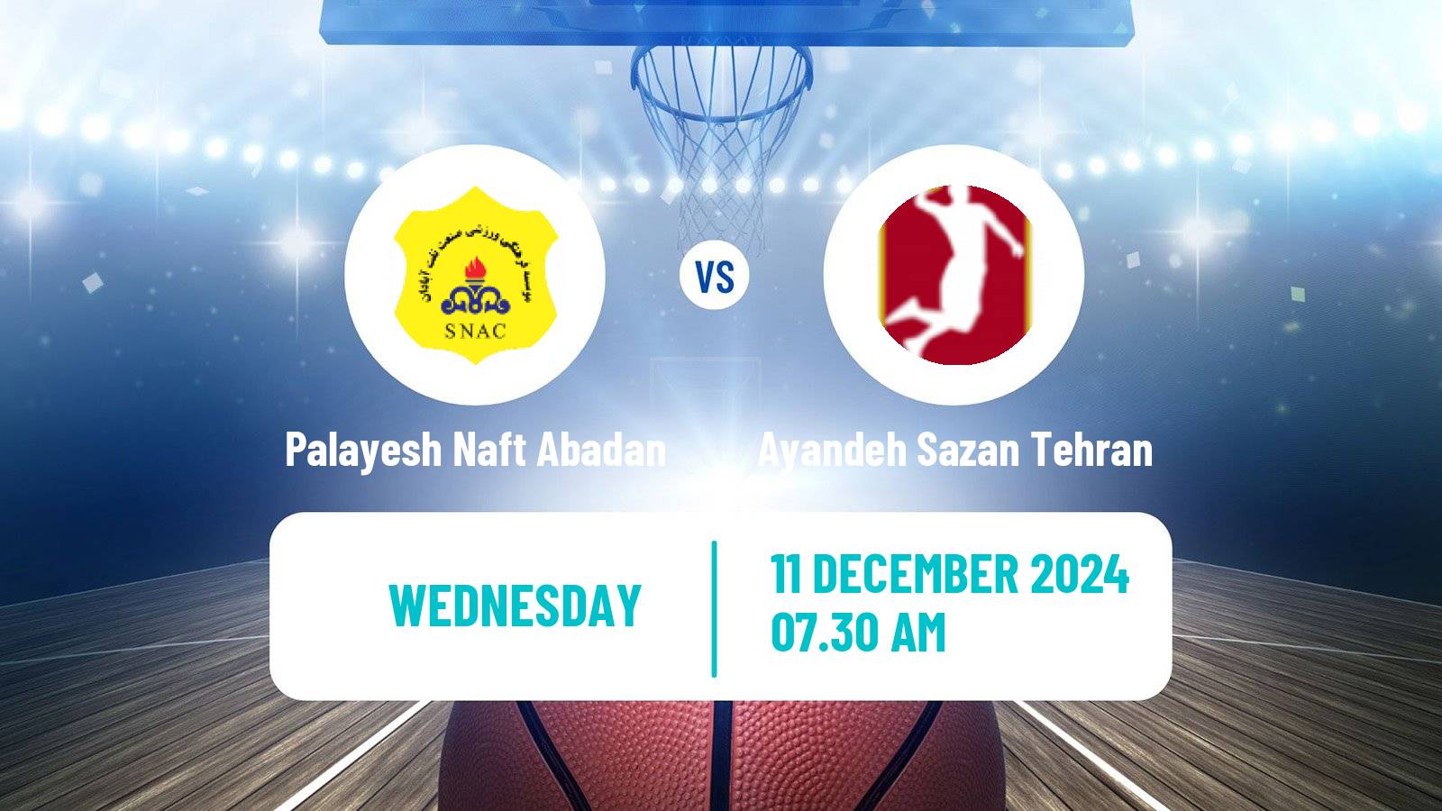 Basketball Iran Super League Basketball Palayesh Naft Abadan - Ayandeh Sazan Tehran