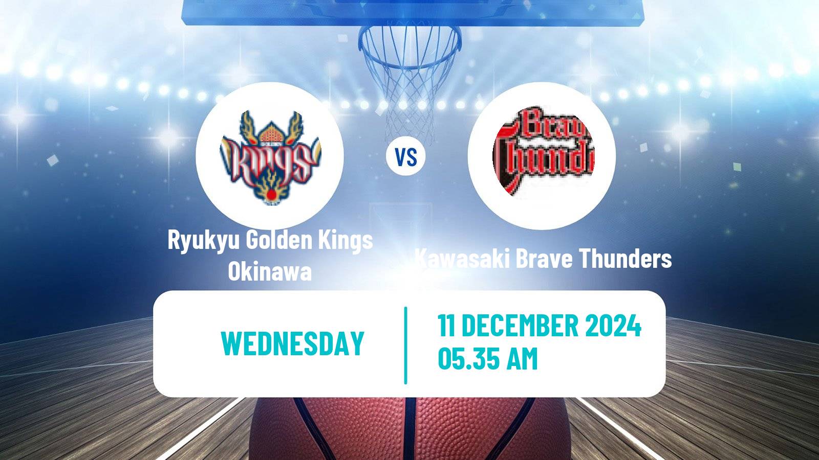 Basketball BJ League Ryukyu Golden Kings Okinawa - Kawasaki Brave Thunders