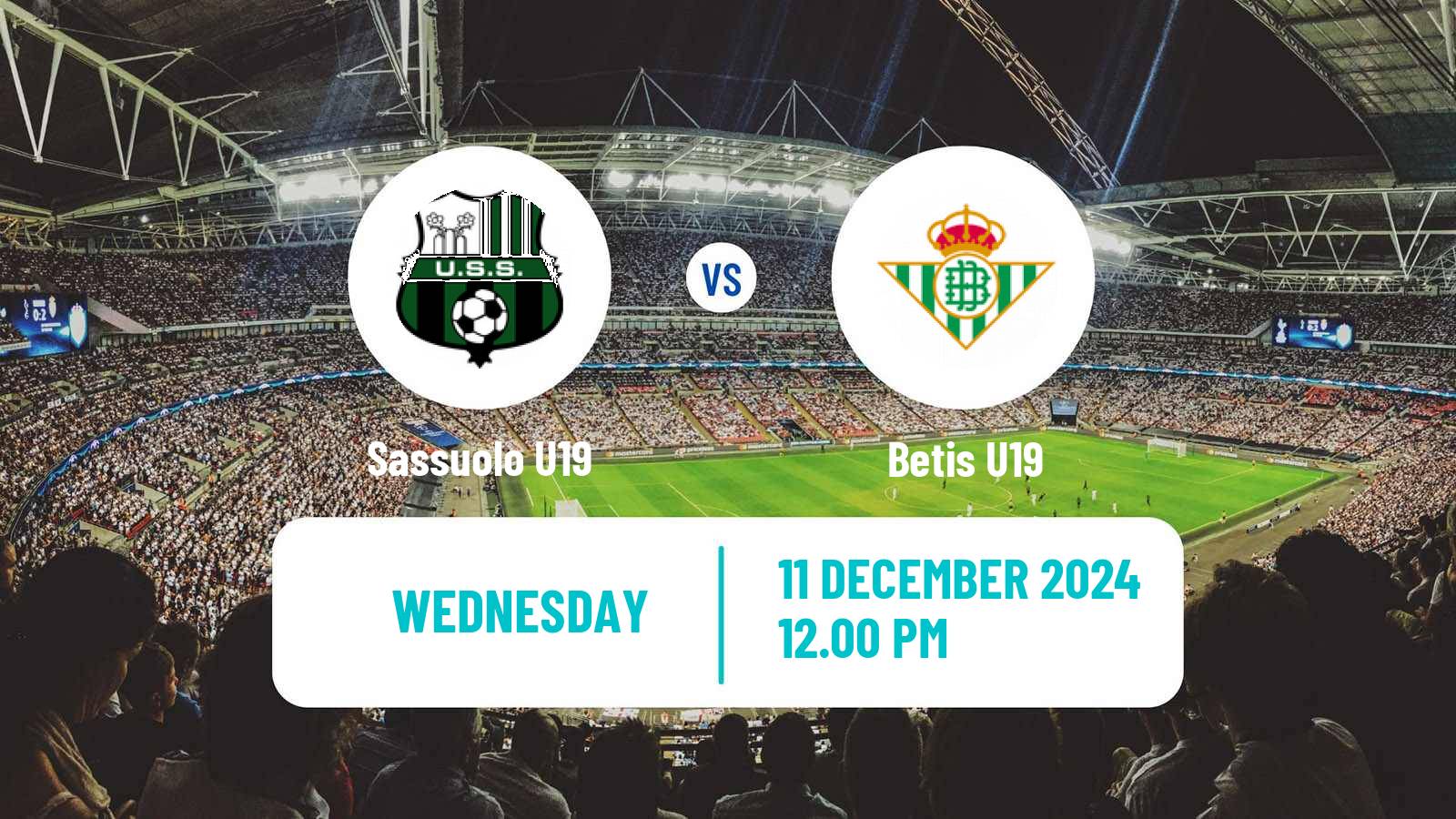 Soccer UEFA Youth League Sassuolo U19 - Betis U19