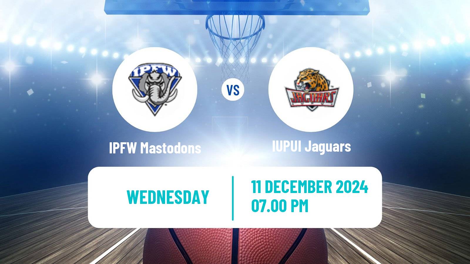 Basketball NCAA College Basketball IPFW Mastodons - IUPUI Jaguars