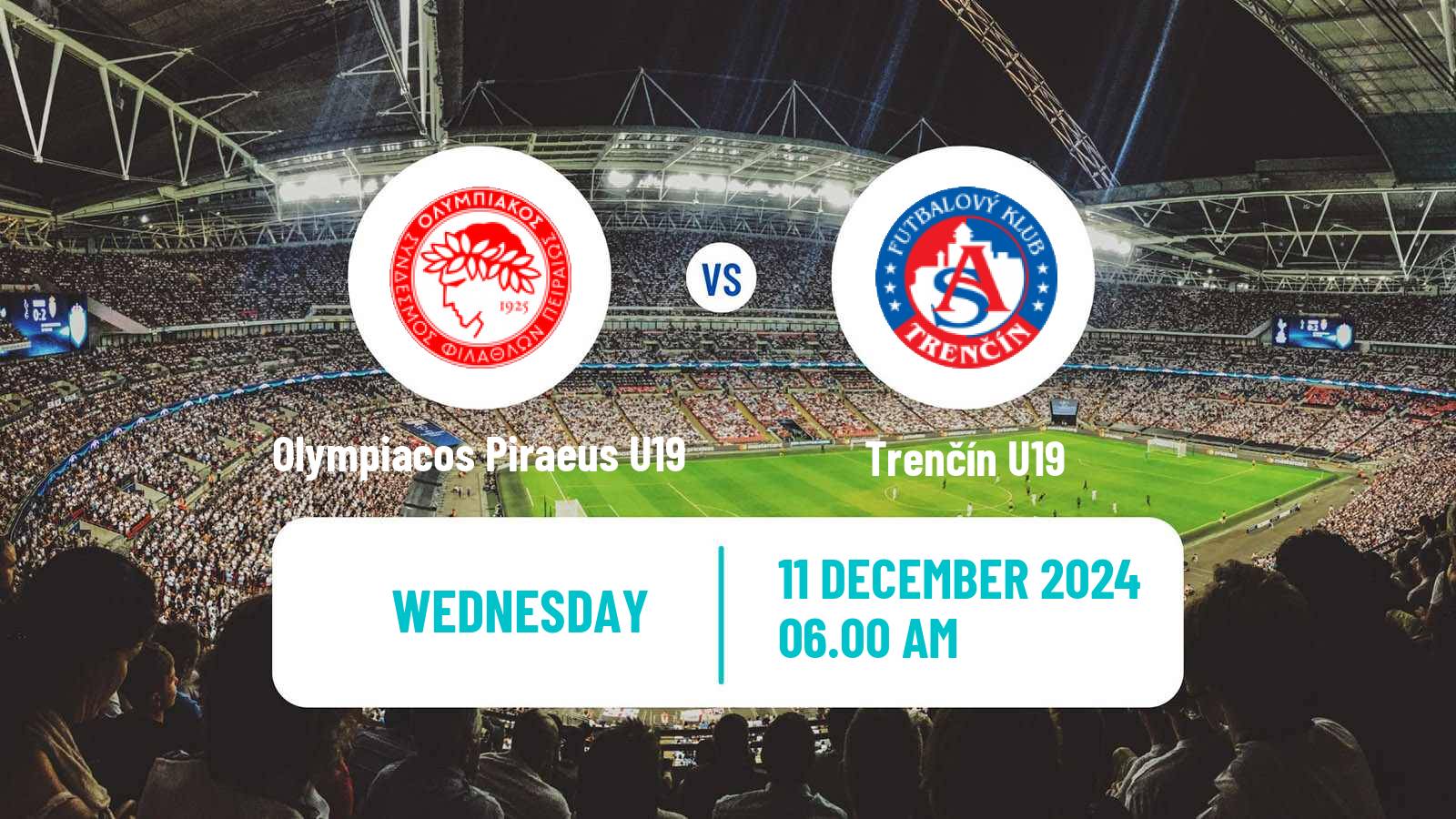 Soccer UEFA Youth League Olympiacos Piraeus U19 - Trenčín U19