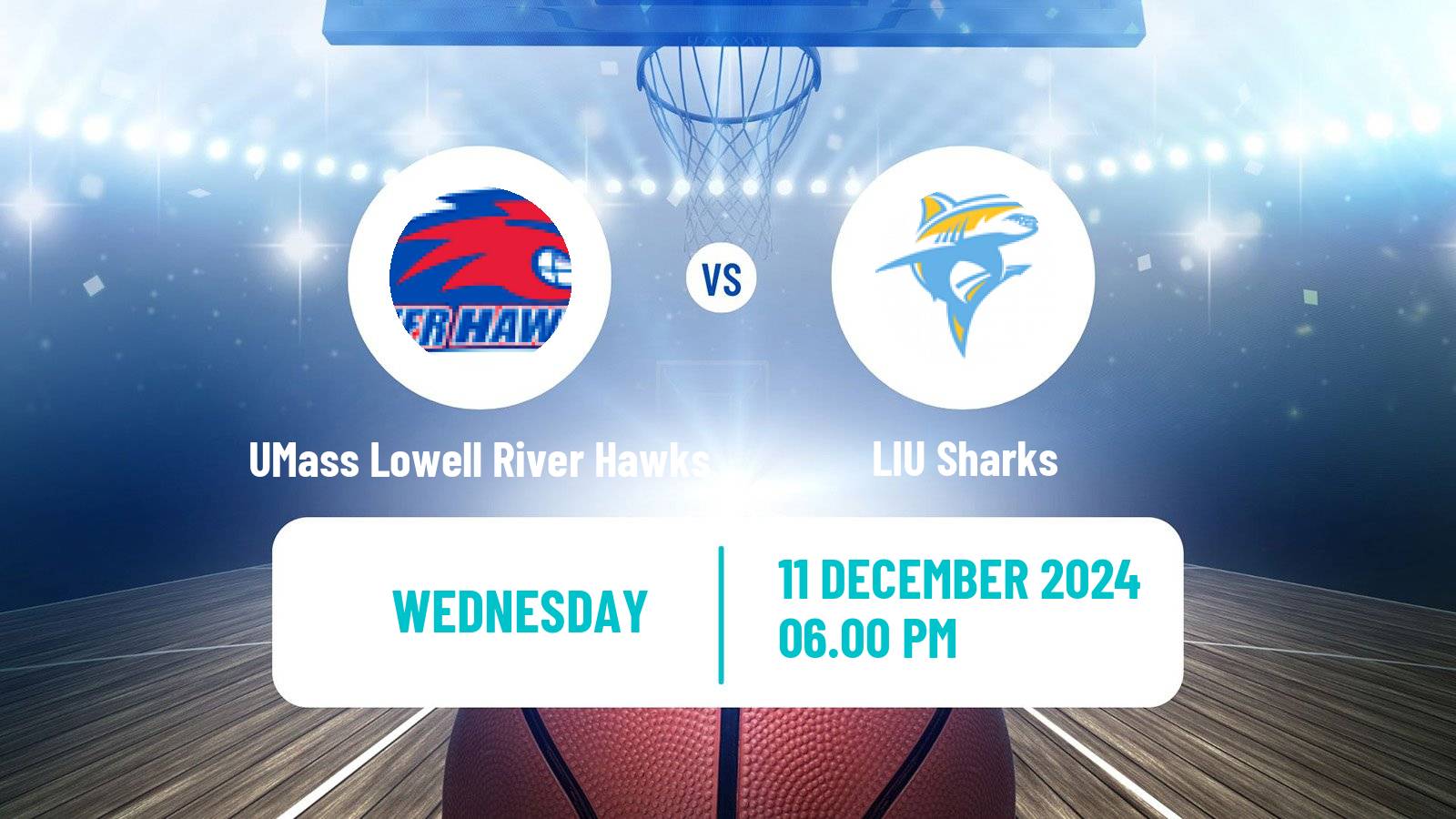 Basketball NCAA College Basketball UMass Lowell River Hawks - LIU Sharks