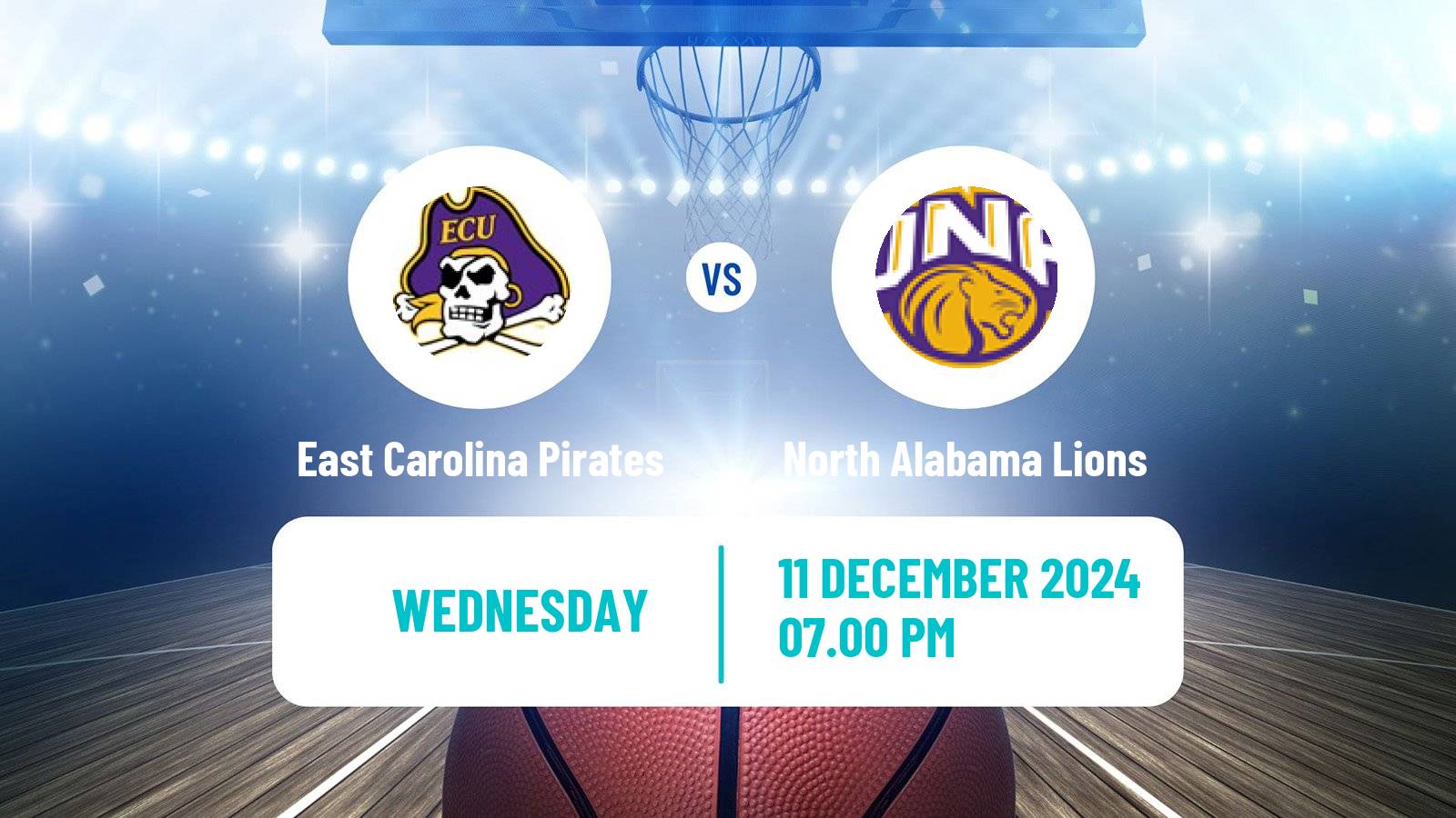 Basketball NCAA College Basketball East Carolina Pirates - North Alabama Lions