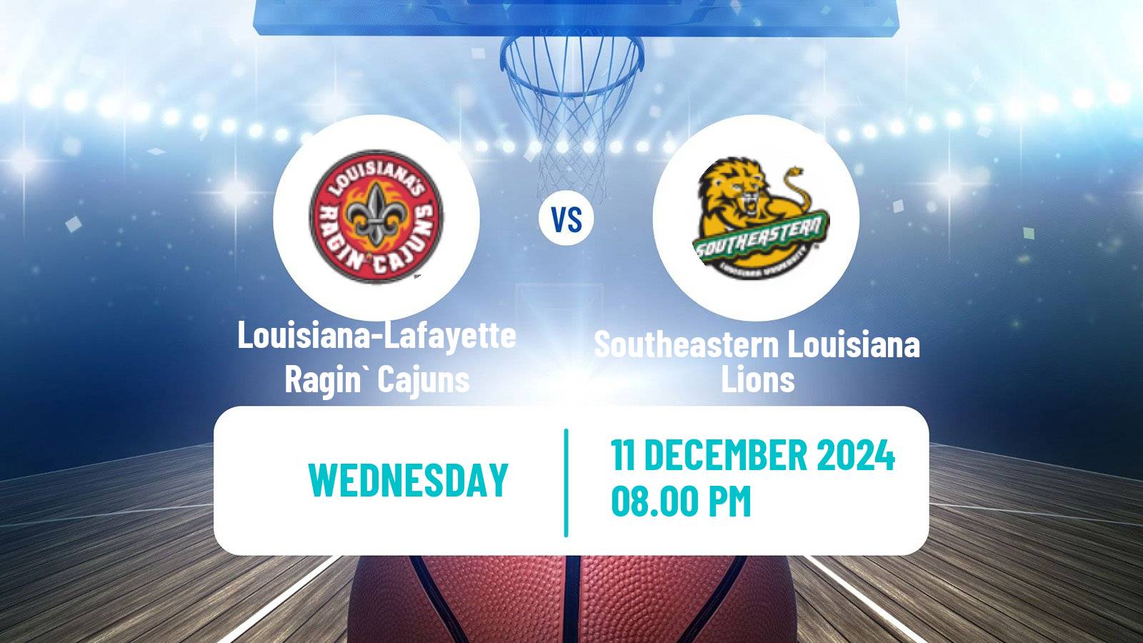 Basketball NCAA College Basketball Louisiana-Lafayette Ragin` Cajuns - Southeastern Louisiana Lions