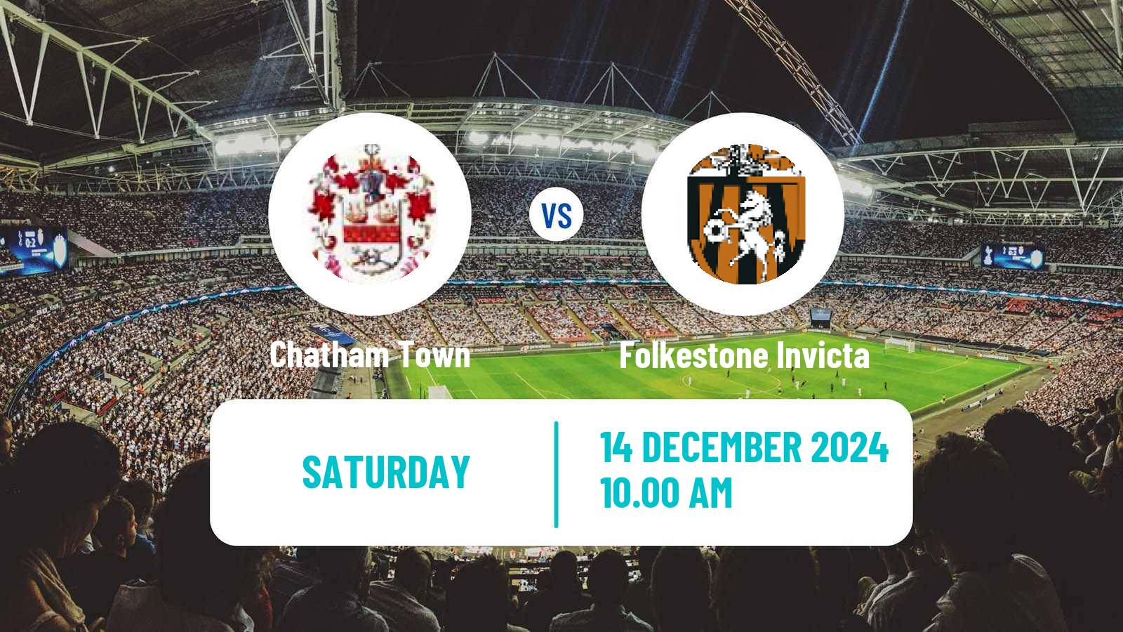 Soccer English Isthmian League Premier Division Chatham Town - Folkestone Invicta