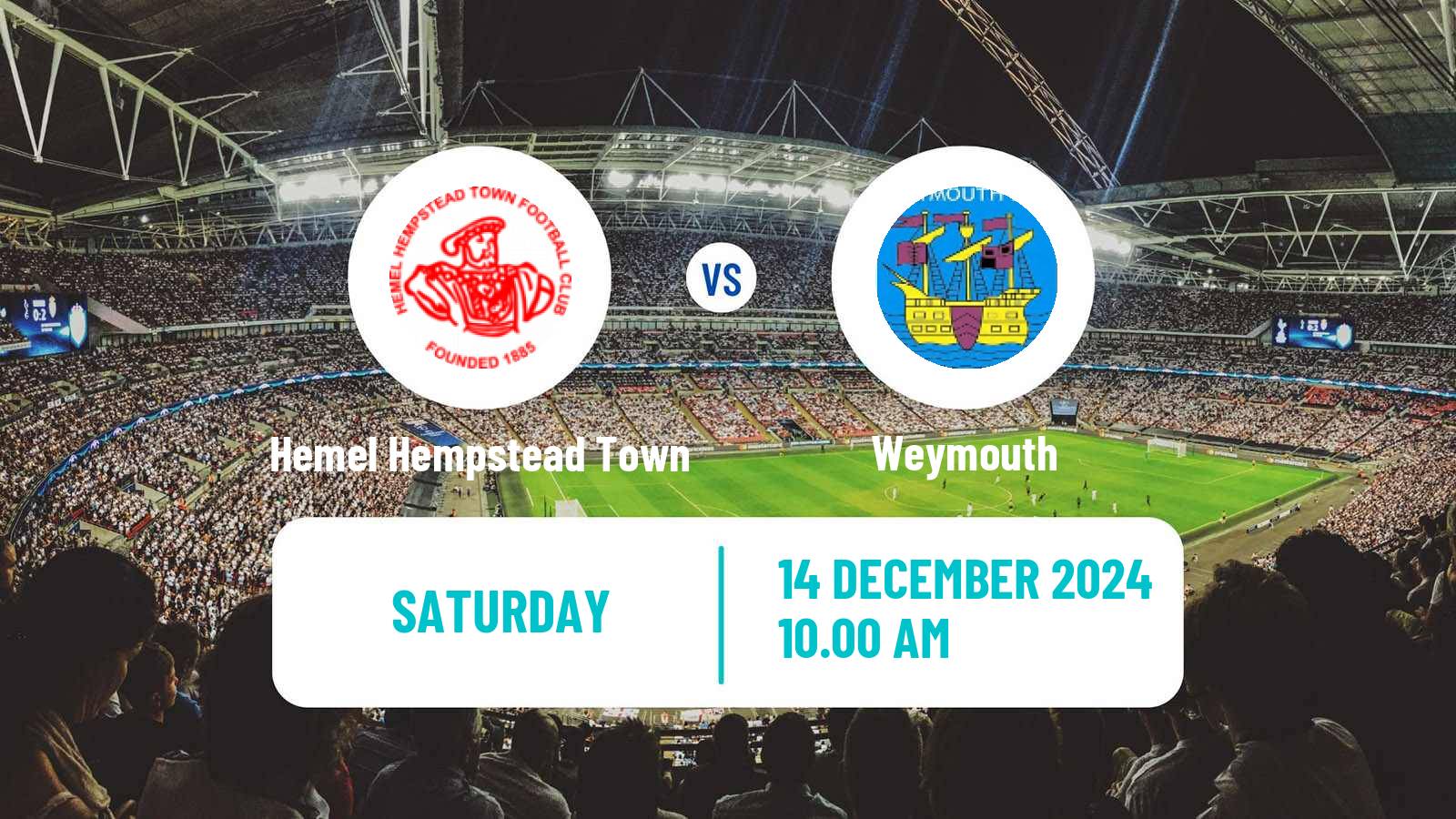 Soccer English National League South Hemel Hempstead Town - Weymouth