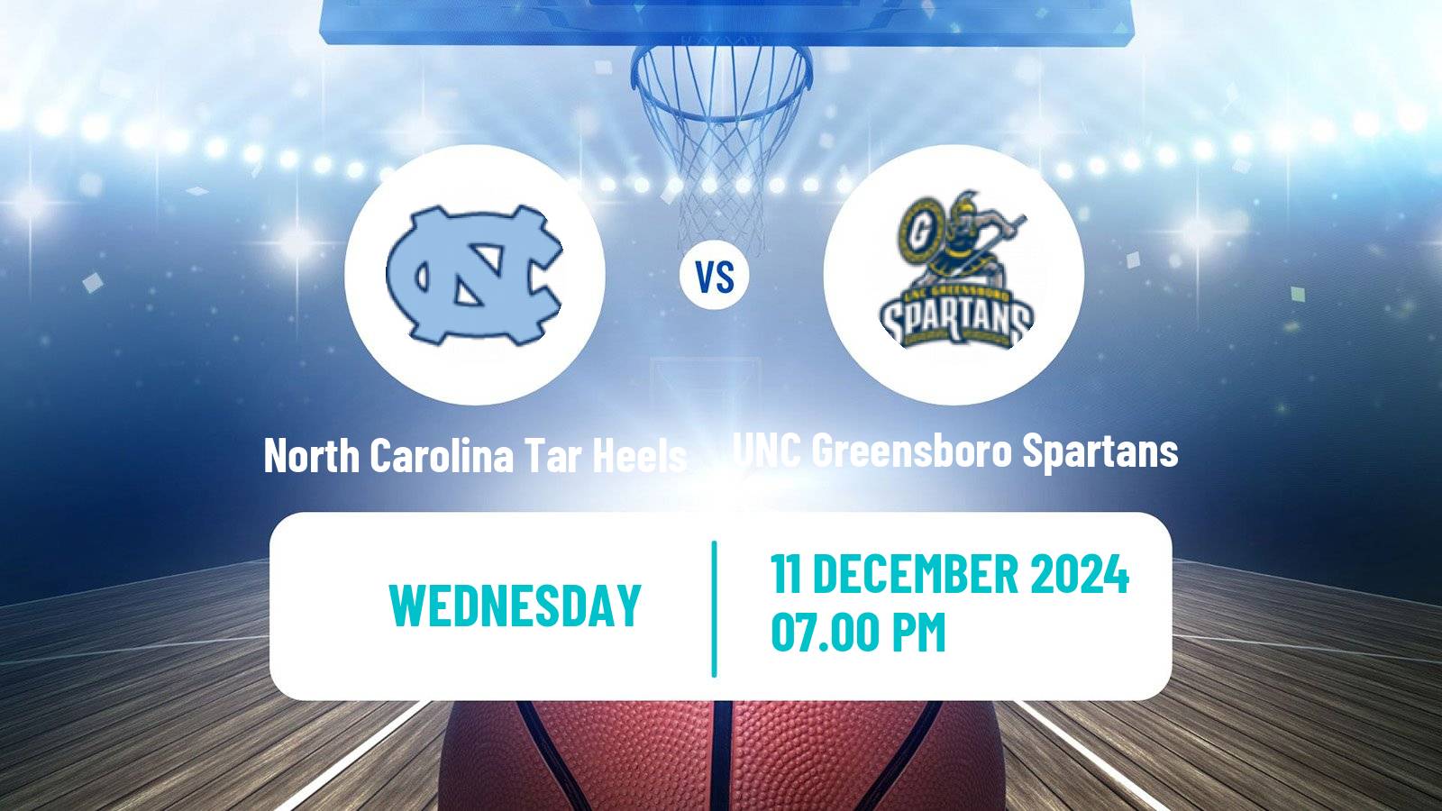 Basketball NCAA College Basketball Women North Carolina Tar Heels - UNC Greensboro Spartans