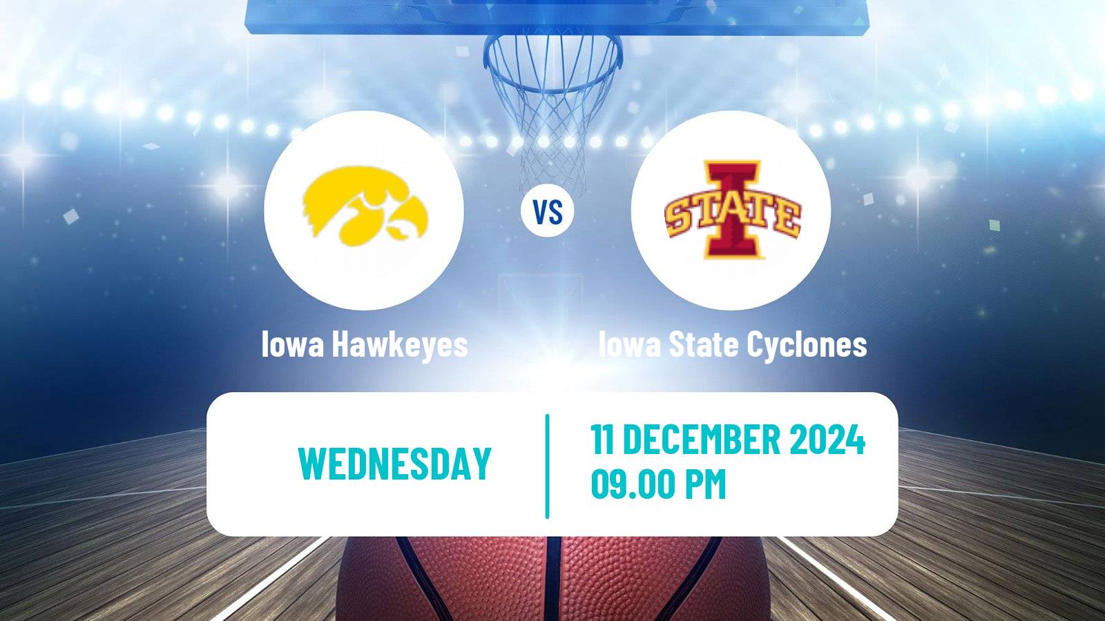 Basketball NCAA College Basketball Women Iowa Hawkeyes - Iowa State Cyclones