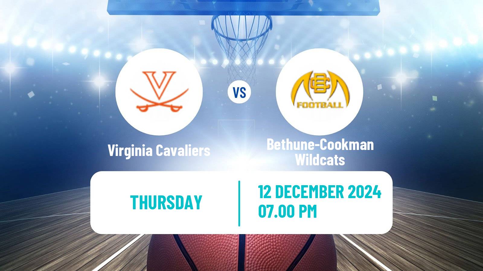 Basketball NCAA College Basketball Virginia Cavaliers - Bethune-Cookman Wildcats