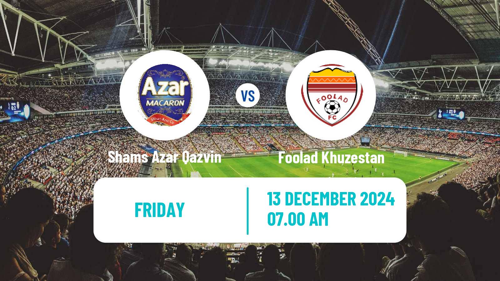 Soccer Iran Pro League Shams Azar Qazvin - Foolad Khuzestan