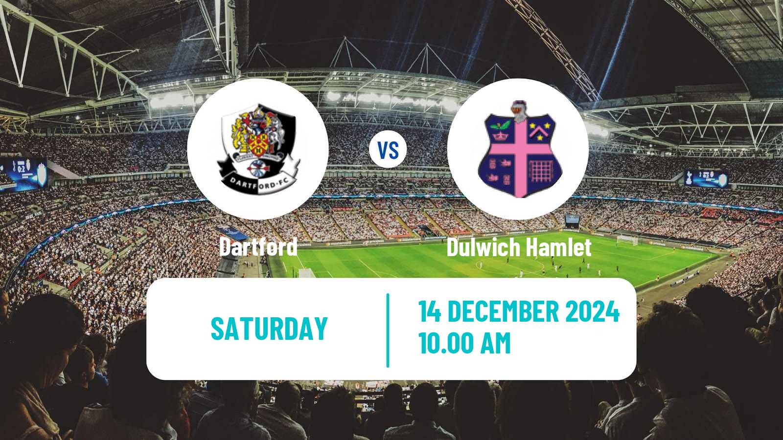 Soccer English Isthmian League Premier Division Dartford - Dulwich Hamlet