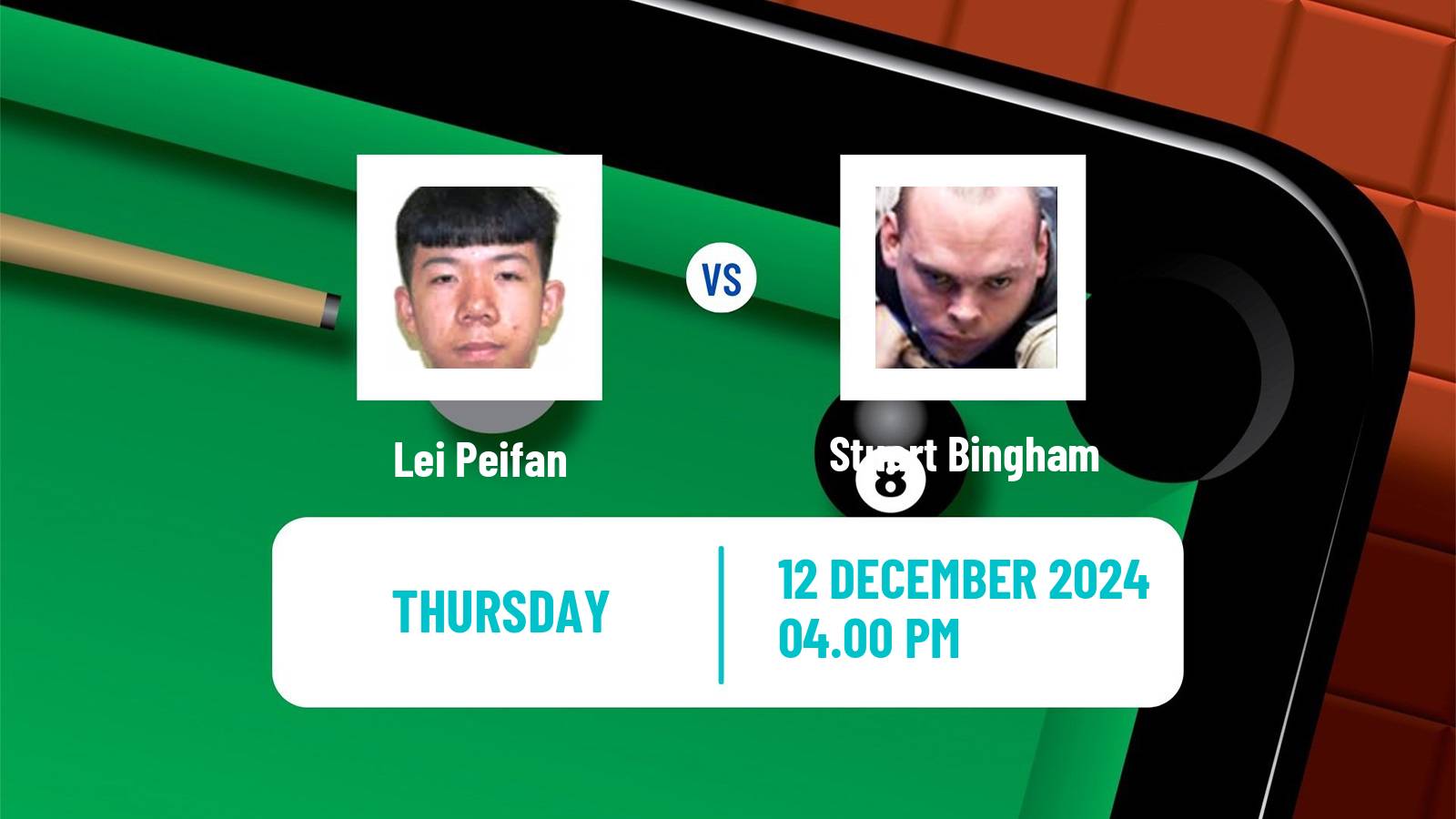 Snooker Scottish Open Lei Peifan - Stuart Bingham