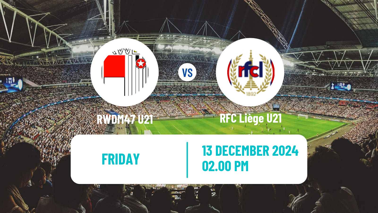 Soccer Belgian Pro League U21 RWDM47 U21 - RFC Liège U21