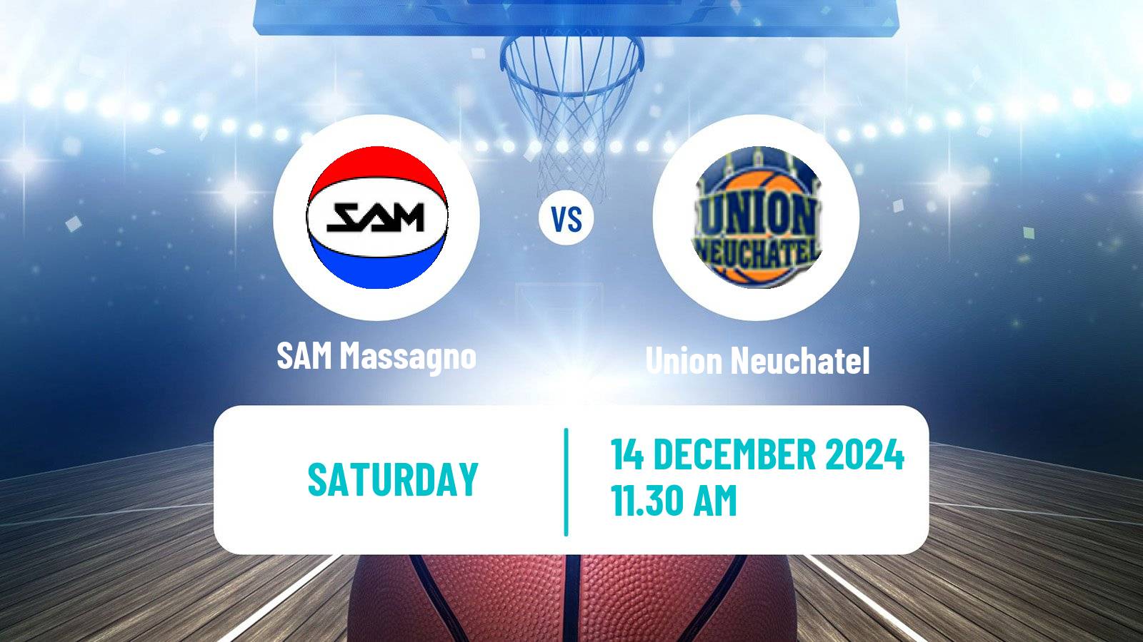 Basketball Swiss SB League Basketball SAM Massagno - Union Neuchatel