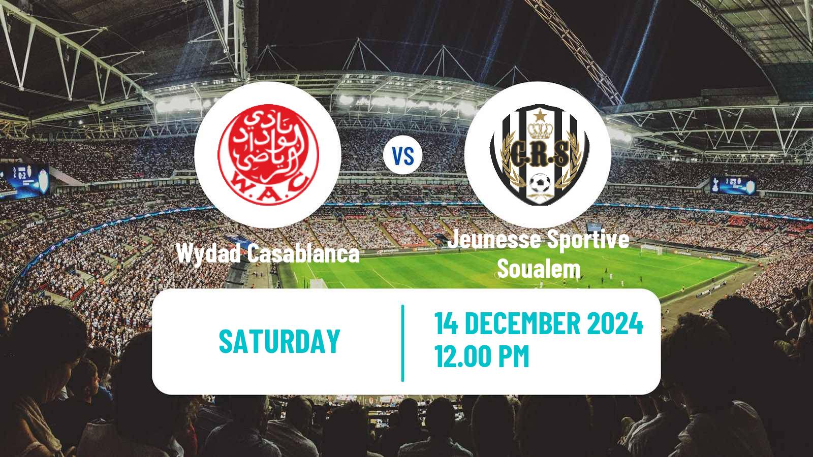 Soccer Moroccan Botola Wydad Casablanca - Jeunesse Sportive Soualem