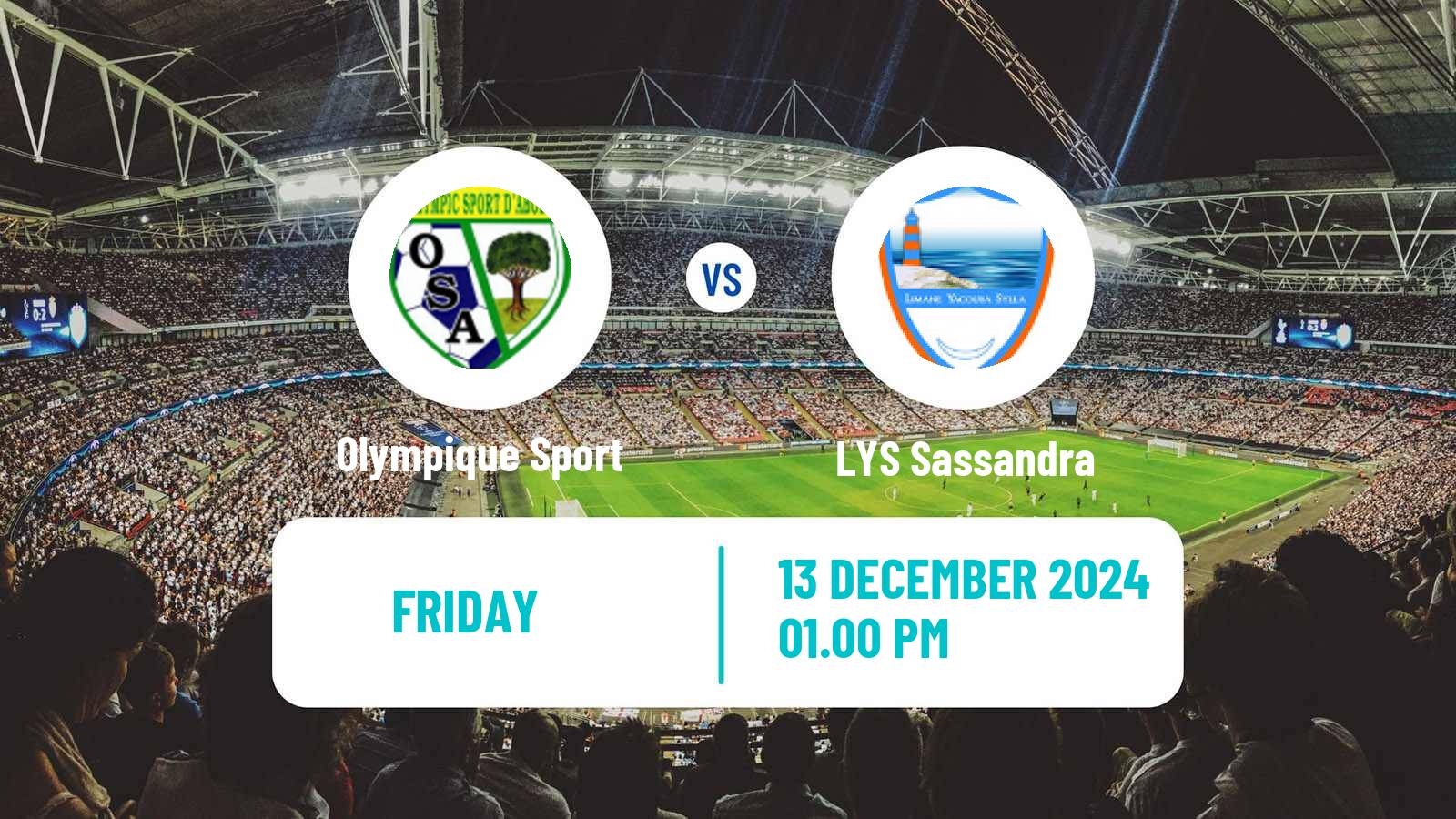 Soccer Cote d`Ivoire Ligue 1 Olympique Sport - LYS Sassandra