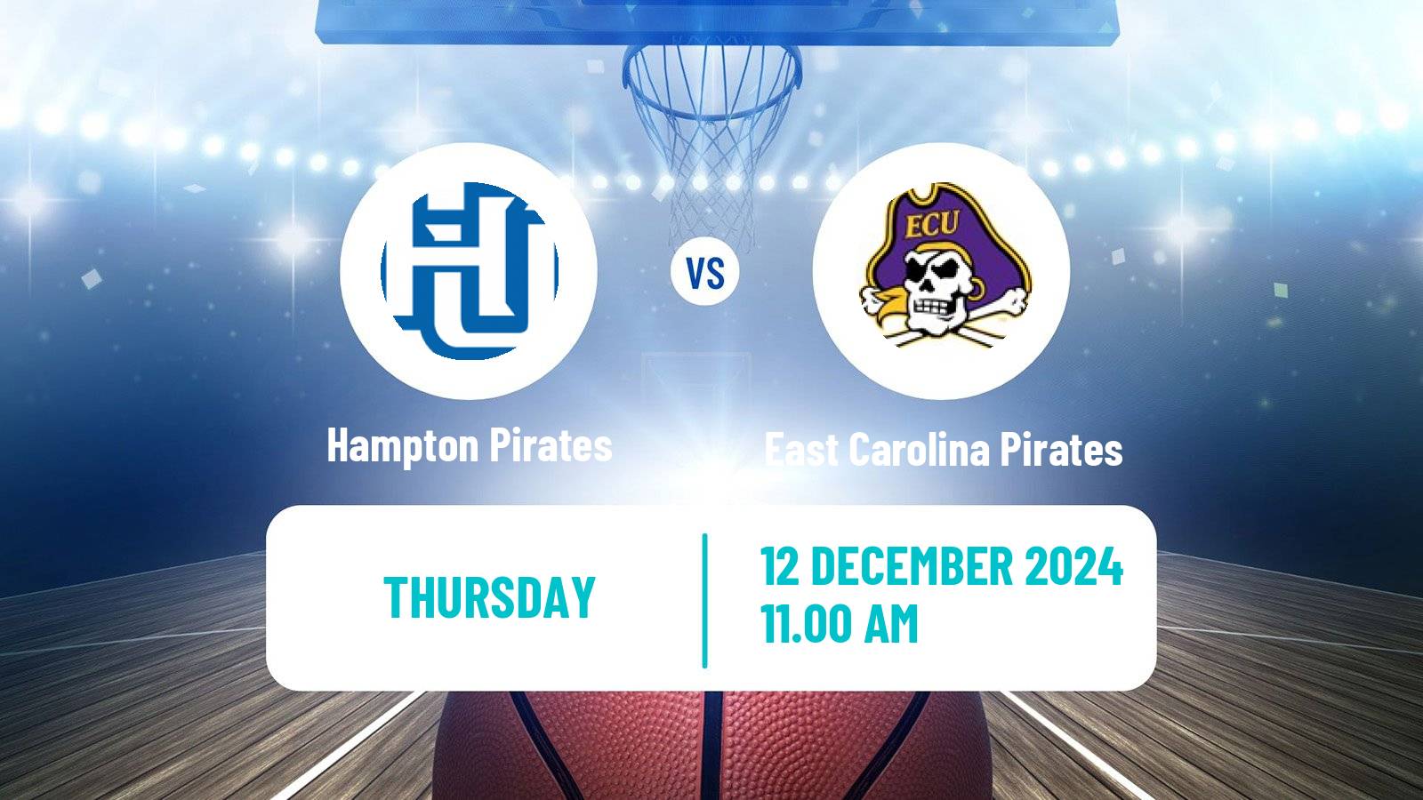 Basketball NCAA College Basketball Women Hampton Pirates - East Carolina Pirates