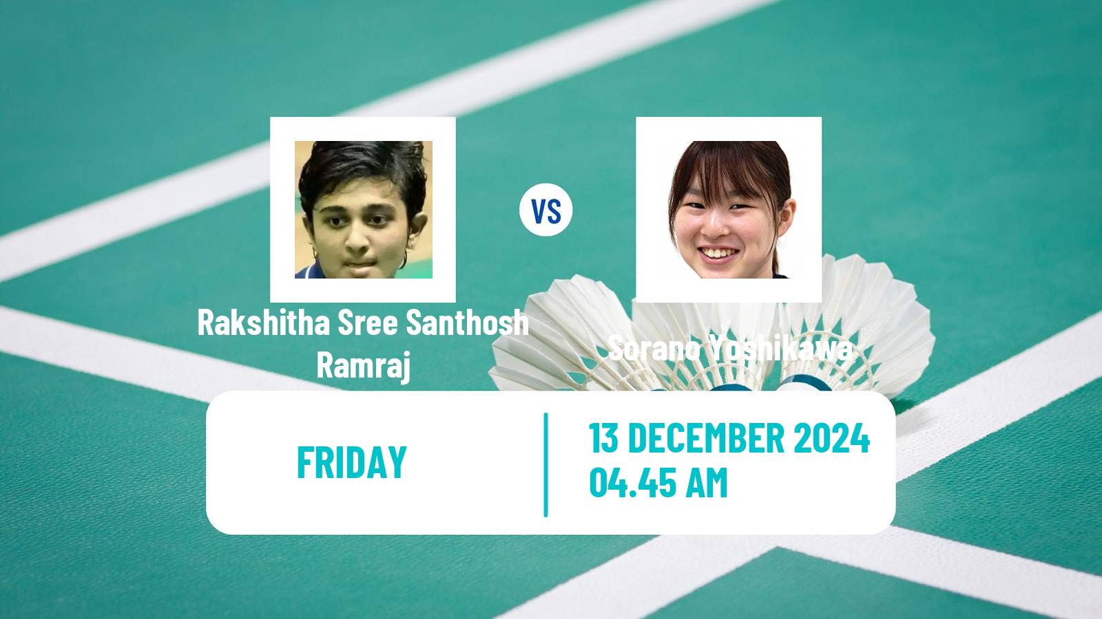 Badminton BWF World Tour Odisha Masters Women Rakshitha Sree Santhosh Ramraj - Sorano Yoshikawa