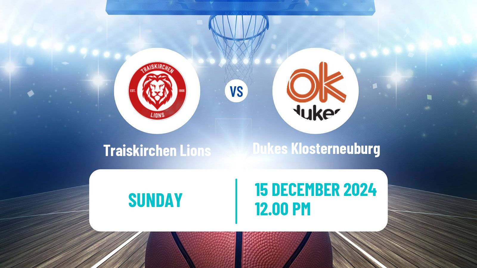 Basketball Austrian Superliga Basketball Traiskirchen Lions - Dukes Klosterneuburg