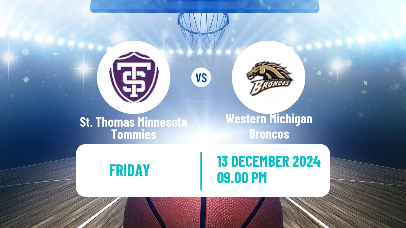 Basketball NCAA College Basketball St. Thomas Minnesota Tommies - Western Michigan Broncos