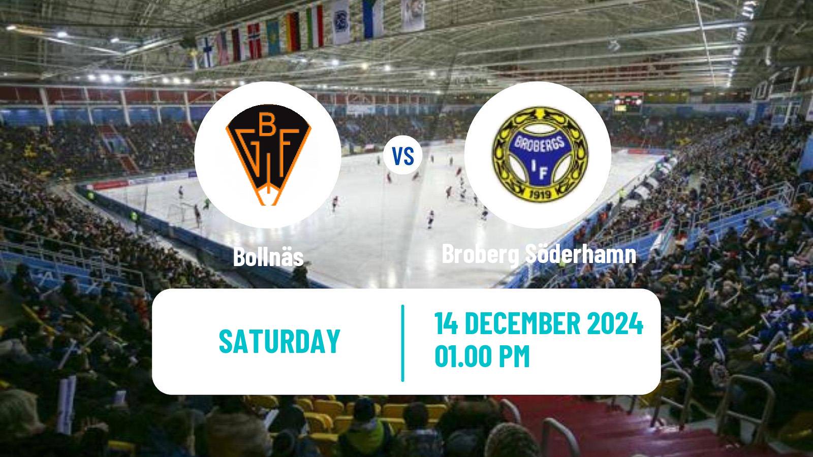 Bandy Swedish Elitserien Bandy Bollnäs - Broberg Söderhamn