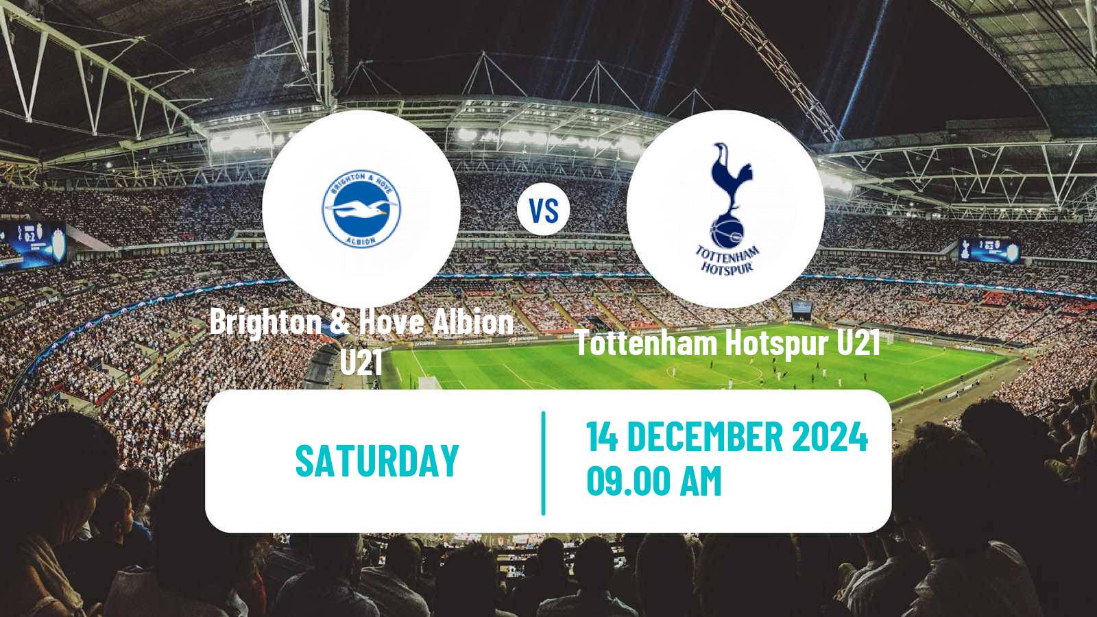 Soccer English Premier League 2 Brighton & Hove Albion U21 - Tottenham Hotspur U21