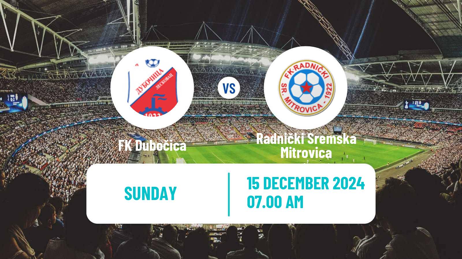 Soccer Serbian Prva Liga Dubočica - Radnički Sremska Mitrovica