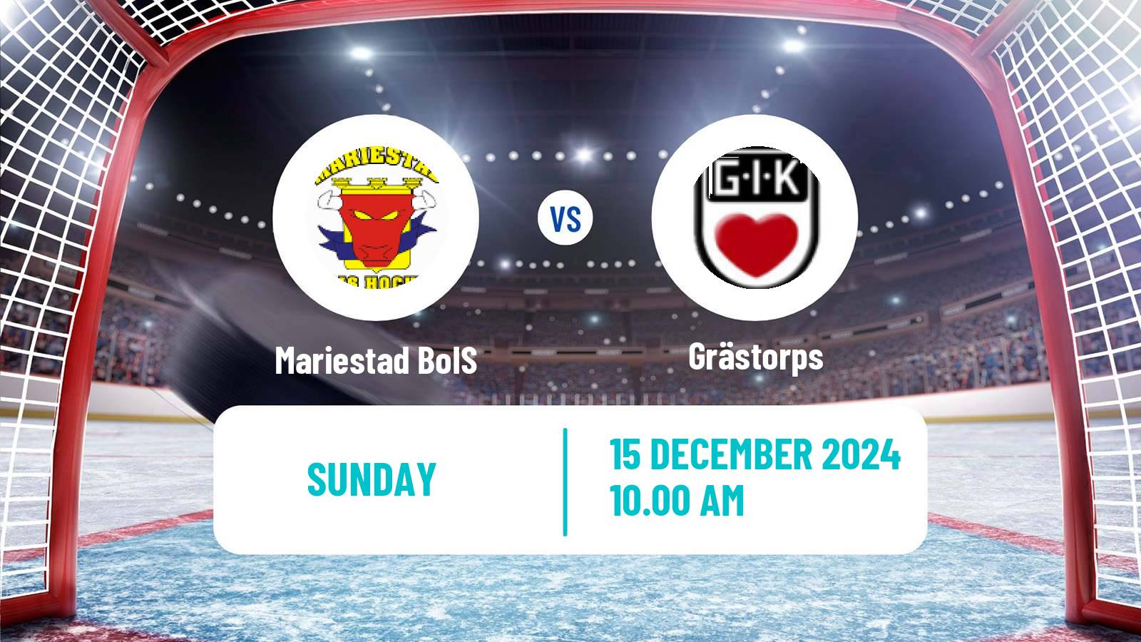 Hockey Swedish HockeyEttan Vastra Mariestad BoIS - Grästorps