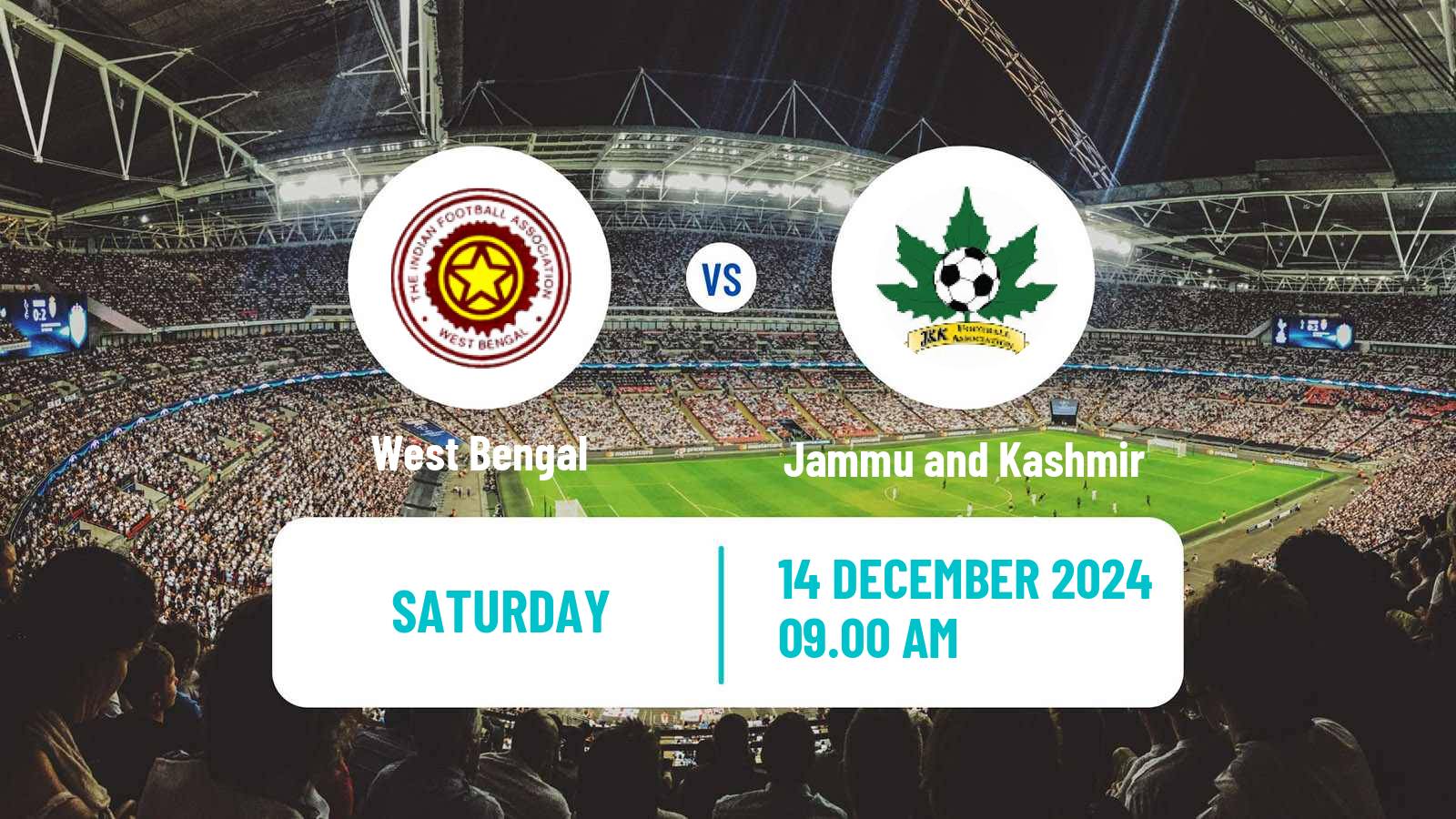 Soccer Indian Santosh Trophy West Bengal - Jammu and Kashmir